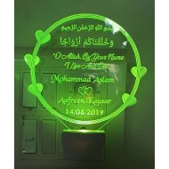 UKANI  3D Customize Name Lamp 3D Round Heart Acrylic Personalized 7 Colour Changing 3D Illusion LED Night Lamp ||Customized Name and Tagline.Perfect Gift for every Occasion /Valentines Day(Multicolour) 