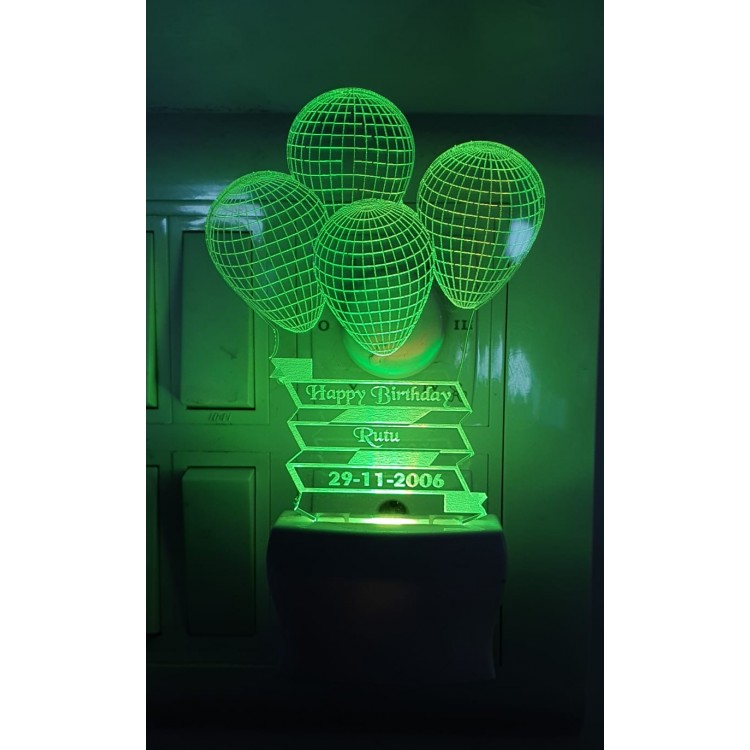 UKANI  3D Customize Name Lamp New 3D Birthday balloon Acrylic Personalized 7 Colour Changing 3D Illusion LED Night Lamp ||Customized Name and Tagline.Perfect Gift for every Occasion /Valentines Day(Multicolour) 