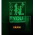 UKANI 3D Love You Couple Night lamp with 7 color automatic Changing Light For Home bedroom Gift  Cafe Office Valentine Gift  size (3 inch )