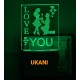UKANI 3D Love You Couple Night lamp with 7 color automatic Changing Light For Home bedroom Gift  Cafe Office Valentine Gift  size (3 inch )
