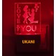 UKANI 3D Love You Couple Night lamp with 7 color automatic Changing Light For Home bedroom Gift  Cafe Office Valentine Gift  size (3 inch )