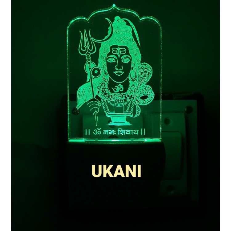 UKANI 3D God Shiva Night lamp with 7 color automatic Changing Light For Home bedroom Gift  Cafe Office Valentine Gift  size (3 inch )