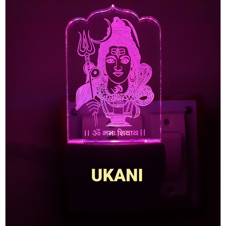 UKANI 3D God Shiva Night lamp with 7 color automatic Changing Light For Home bedroom Gift  Cafe Office Valentine Gift  size (3 inch )