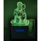 UKANI 3D  Hanumanji with Heart Night lamp with 7 color automatic Changing Light For Home bedroom Gift  Cafe Office Valentine Gift  size (3 inch )