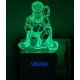 UKANI 3D  Hanumanji with Heart Night lamp with 7 color automatic Changing Light For Home bedroom Gift  Cafe Office Valentine Gift  size (3 inch )