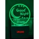 UKANI 3D Good Night Night lamp with 7 color automatic Changing Light For Home bedroom Gift  Cafe Office Valentine Gift  size (3 inch )