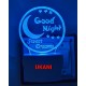 UKANI 3D Good Night Night lamp with 7 color automatic Changing Light For Home bedroom Gift  Cafe Office Valentine Gift  size (3 inch )