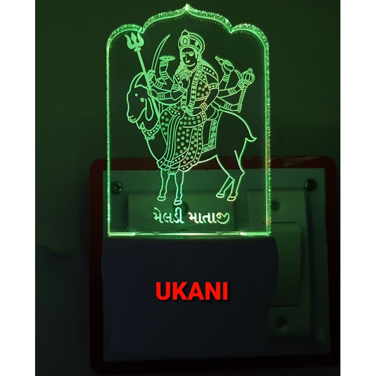 UKANI 3D Meldi Mataji with 7 color automatic Changing Light For Home bedroom Gift  Cafe Office Valentine Gift  size (3 inch )