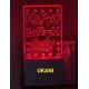 UKANI 3D Happy Birthday Frame with 7 color automatic Changing Light For Home bedroom Gift  Cafe Office Valentine Gift  size (3 inch )