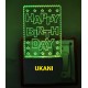 UKANI 3D Happy Birthday Frame with 7 color automatic Changing Light For Home bedroom Gift  Cafe Office Valentine Gift  size (3 inch )