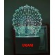 UKANI 3D Peacock Design with 7 color automatic Changing Light For Home bedroom Gift  Cafe Office Valentine Gift  size (3 inch )