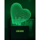 UKANI 3D Love Heart Face with 7 color automatic Changing Light For Home bedroom Gift  Cafe Office Valentine Gift  size (3 inch )
