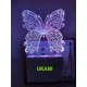 UKANI 3D New Butterfly with 7 color automatic Changing Light For Home bedroom Gift  Cafe Office Valentine Gift  size (3 inch )