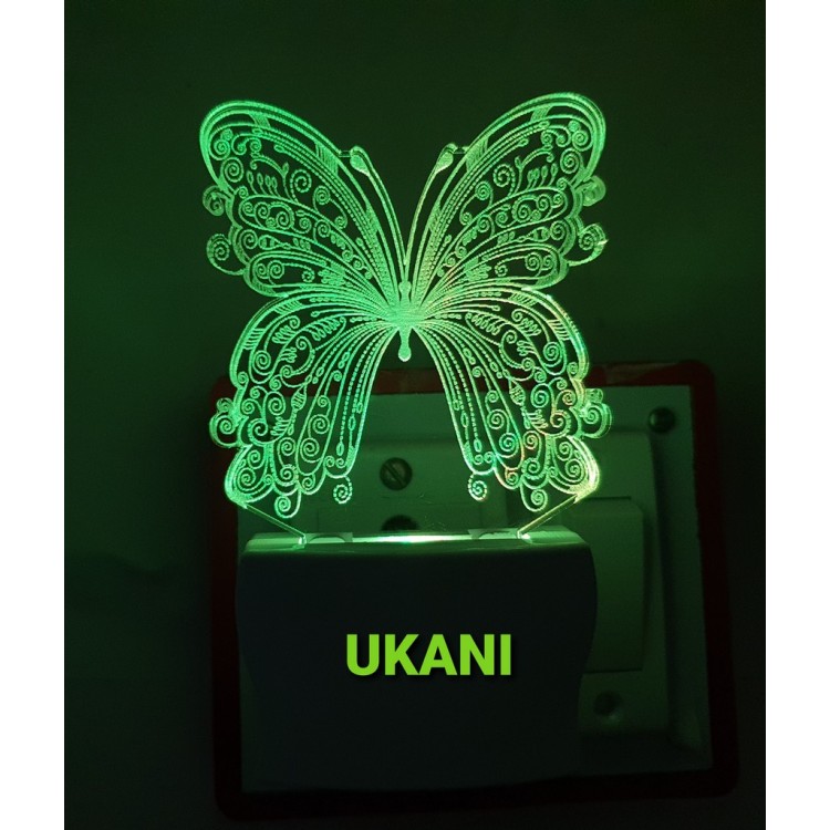 UKANI 3D New Butterfly with 7 color automatic Changing Light For Home bedroom Gift  Cafe Office Valentine Gift  size (3 inch )