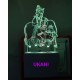 UKANI 3D God Krishna With Cow 7 color automatic Changing Light For Home bedroom Gift  Cafe Office Valentine Gift  size (3 inch )