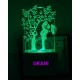 UKANI 3D Romentic Couple Under Tree with 7 color automatic Changing Light For Home bedroom Gift  Cafe Office Valentine Gift  size (3 inch )