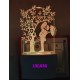 UKANI 3D Romentic Couple Under Tree with 7 color automatic Changing Light For Home bedroom Gift  Cafe Office Valentine Gift  size (3 inch )