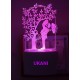 UKANI 3D Romentic Couple Under Tree with 7 color automatic Changing Light For Home bedroom Gift  Cafe Office Valentine Gift  size (3 inch )