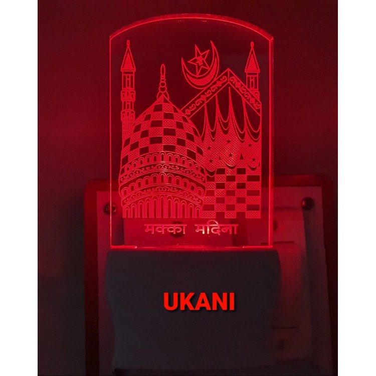 UKANI 3D Makkah Madina New with 7 color automatic Changing Light For Home bedroom Gift  Cafe Office Valentine Gift  size (3 inch )