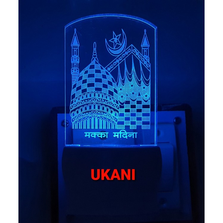 UKANI 3D Makkah Madina New with 7 color automatic Changing Light For Home bedroom Gift  Cafe Office Valentine Gift  size (3 inch )
