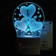 UKANI 3D  I Love You Design with 3 Heart Night lamp with 7 color automatic Changing Light For Home bedroom Gift  Cafe Office Valentine Gift  size (3 inch )