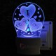 UKANI 3D  I Love You Design with 3 Heart Night lamp with 7 color automatic Changing Light For Home bedroom Gift  Cafe Office Valentine Gift  size (3 inch )