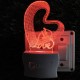 UKANI 3D  Love Design with Heart Night lamp with 7 color automatic Changing Light For Home bedroom Gift  Cafe Office Valentine Gift  size (3 inch )