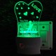 UKANI 3D  Love Design with Couple Night lamp with 7 color automatic Changing Light For Home bedroom Gift  Cafe Office Valentine Gift  size (3 inch )