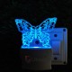 UKANI 3D Butterfly  Night lamp with 7 color automatic Changing Light For Home bedroom Gift  Cafe Office Valentine Gift  size (3 inch )