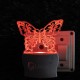 UKANI 3D Butterfly  Night lamp with 7 color automatic Changing Light For Home bedroom Gift  Cafe Office Valentine Gift  size (3 inch )