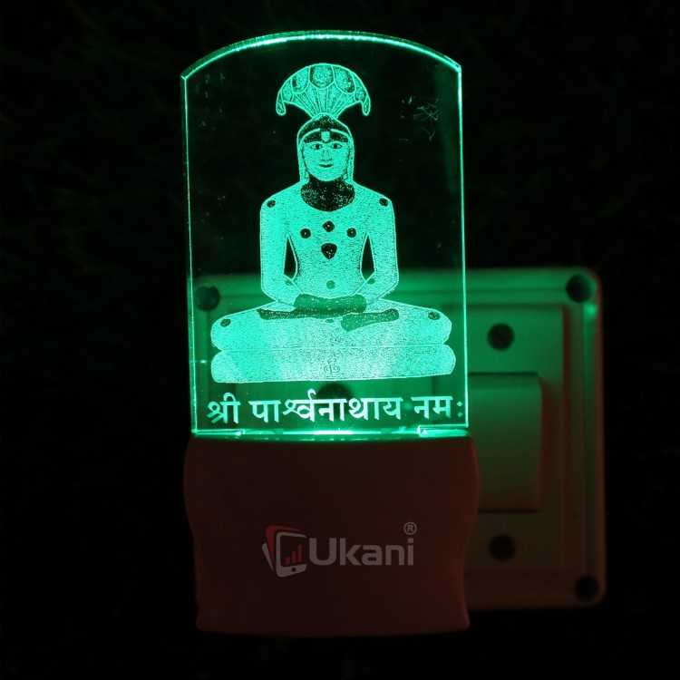 UKANI 3D  Parshwanath Night lamp with 7 color automatic Changing Light For Home bedroom Gift  Cafe Office Valentine Gift  size (3 inch )
