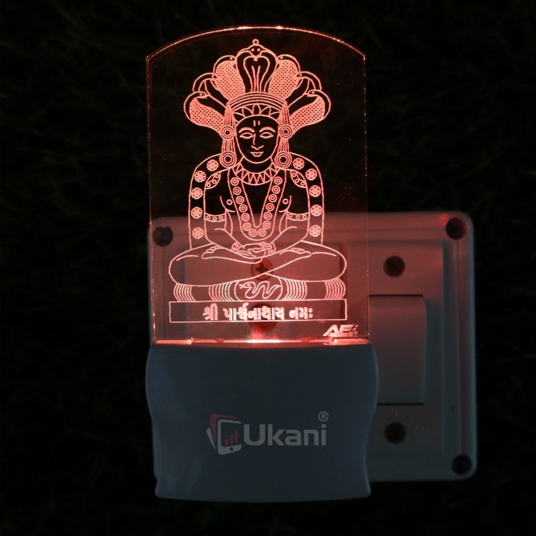 UKANI 3D   Parshwanath Night lamp with 7 color automatic Changing Light For Home bedroom Gift  Cafe Office Valentine Gift  size (3 inch )