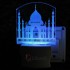 UKANI 3D  Taj Mahel  Night lamp with 7 color automatic Changing Light For Home bedroom Gift  Cafe Office Valentine Gift  size (3 inch )