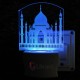 UKANI 3D  Taj Mahel  Night lamp with 7 color automatic Changing Light For Home bedroom Gift  Cafe Office Valentine Gift  size (3 inch )