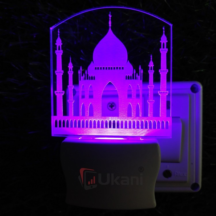UKANI 3D  Taj Mahel  Night lamp with 7 color automatic Changing Light For Home bedroom Gift  Cafe Office Valentine Gift  size (3 inch )
