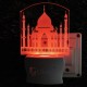 UKANI 3D  Taj Mahel  Night lamp with 7 color automatic Changing Light For Home bedroom Gift  Cafe Office Valentine Gift  size (3 inch )