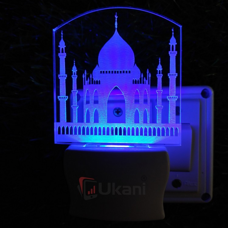UKANI 3D  Taj Mahel  Night lamp with 7 color automatic Changing Light For Home bedroom Gift  Cafe Office Valentine Gift  size (3 inch )
