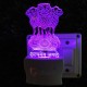 UKANI 3D  Satymev Jayate Night lamp with 7 color automatic Changing Light For Home bedroom Gift  Cafe Office Valentine Gift  size (3 inch )