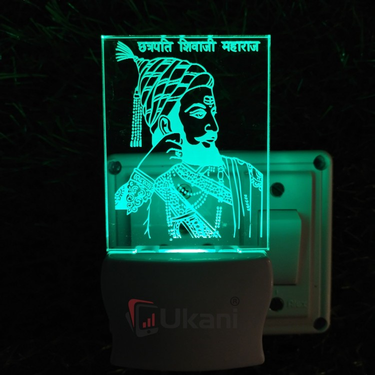 UKANI 3D  Chatrapati Shivaji Maharaj Night lamp with 7 color automatic Changing Light For Home bedroom Gift  Cafe Office Valentine Gift  size (3 inch )