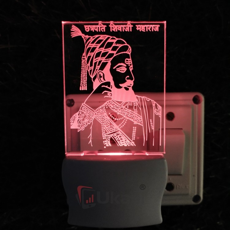 UKANI 3D  Chatrapati Shivaji Maharaj Night lamp with 7 color automatic Changing Light For Home bedroom Gift  Cafe Office Valentine Gift  size (3 inch )