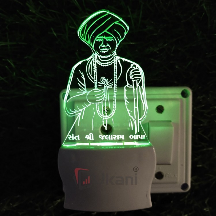 UKANI 3D  Jalaram Bapa Night lamp with 7 color automatic Changing Light For Home bedroom Gift  Cafe Office Valentine Gift  size (3 inch )