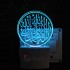 UKANI 3D  Islamic Design Night lamp with 7 color automatic Changing Light For Home bedroom Gift  Cafe Office Valentine Gift  size (3 inch )