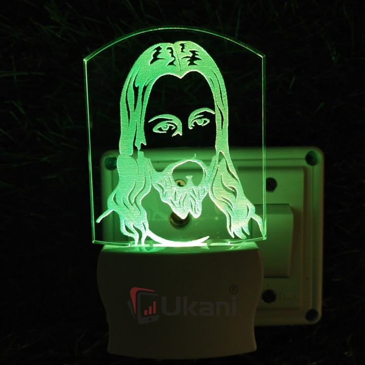 UKANI 3D  God Jesus Night lamp with 7 color automatic Changing Light For Home bedroom Gift  Cafe Office Valentine Gift  size (3 inch )