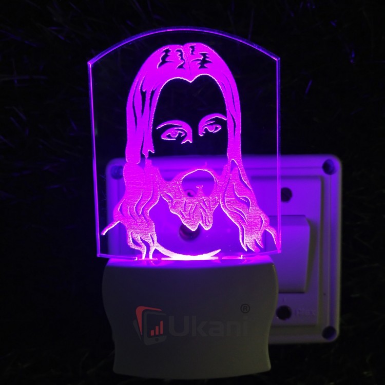 UKANI 3D  God Jesus Night lamp with 7 color automatic Changing Light For Home bedroom Gift  Cafe Office Valentine Gift  size (3 inch )