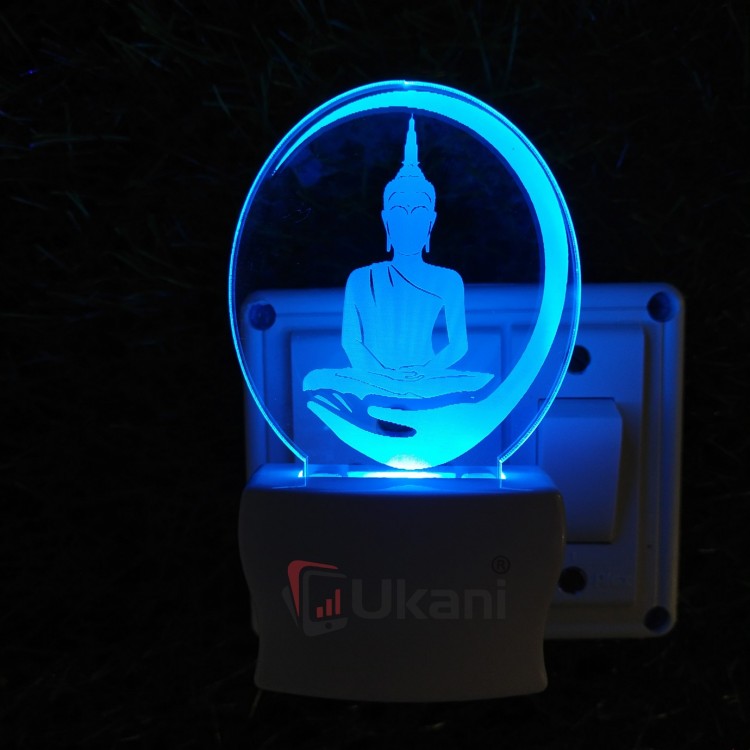 UKANI 3D God Buddha Night lamp with 7 color automatic Changing Light For Home bedroom Gift  Cafe Office Valentine Gift  size (3 inch )