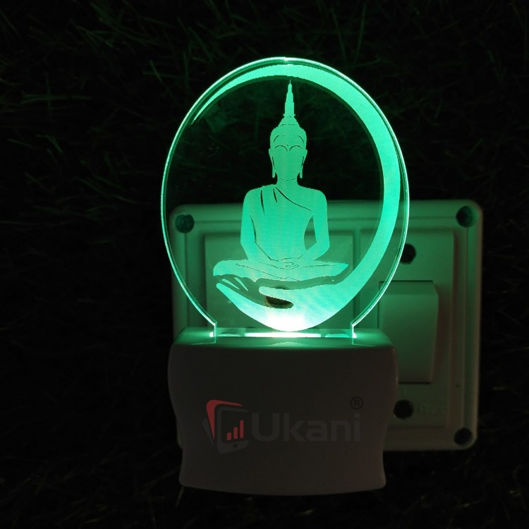 UKANI 3D God Buddha Night lamp with 7 color automatic Changing Light For Home bedroom Gift  Cafe Office Valentine Gift  size (3 inch )