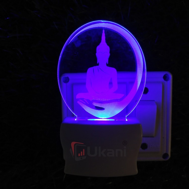 UKANI 3D God Buddha Night lamp with 7 color automatic Changing Light For Home bedroom Gift  Cafe Office Valentine Gift  size (3 inch )