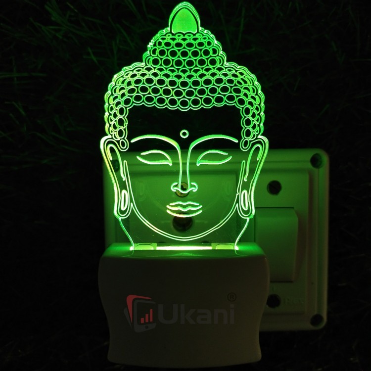 UKANI 3D God Buddha Face with 7 color automatic Changing Light For Home bedroom Gift  Cafe Office Valentine Gift  size (3 inch )