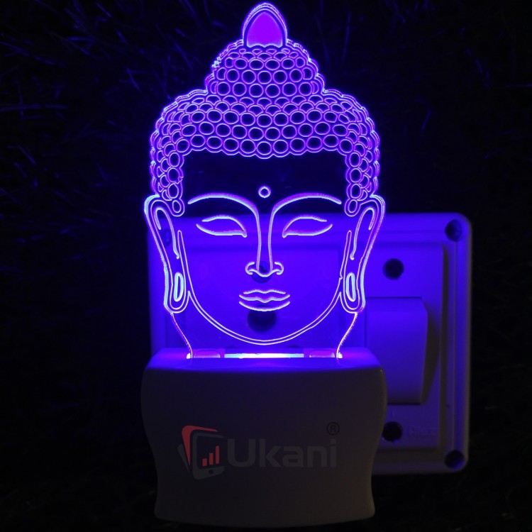 UKANI 3D God Buddha Face with 7 color automatic Changing Light For Home bedroom Gift  Cafe Office Valentine Gift  size (3 inch )