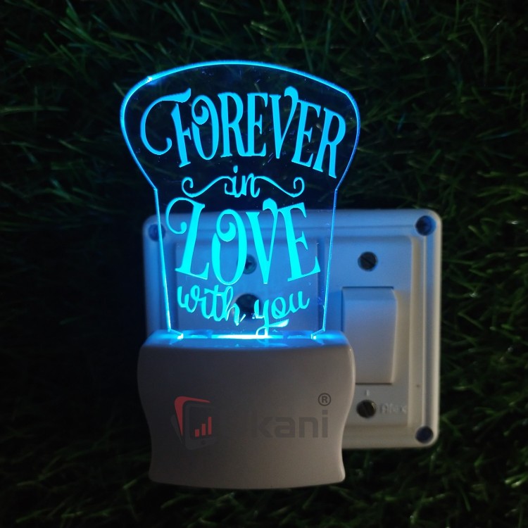 UKANI 3D Forever Love With You  with 7 color automatic Changing Light For Home bedroom Gift  Cafe Office Valentine Gift  size (3 inch )